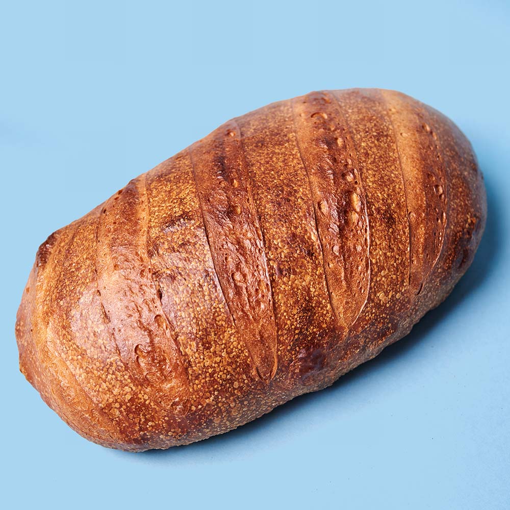 Hoagie roll dough as bread. Note the mirror sheen.