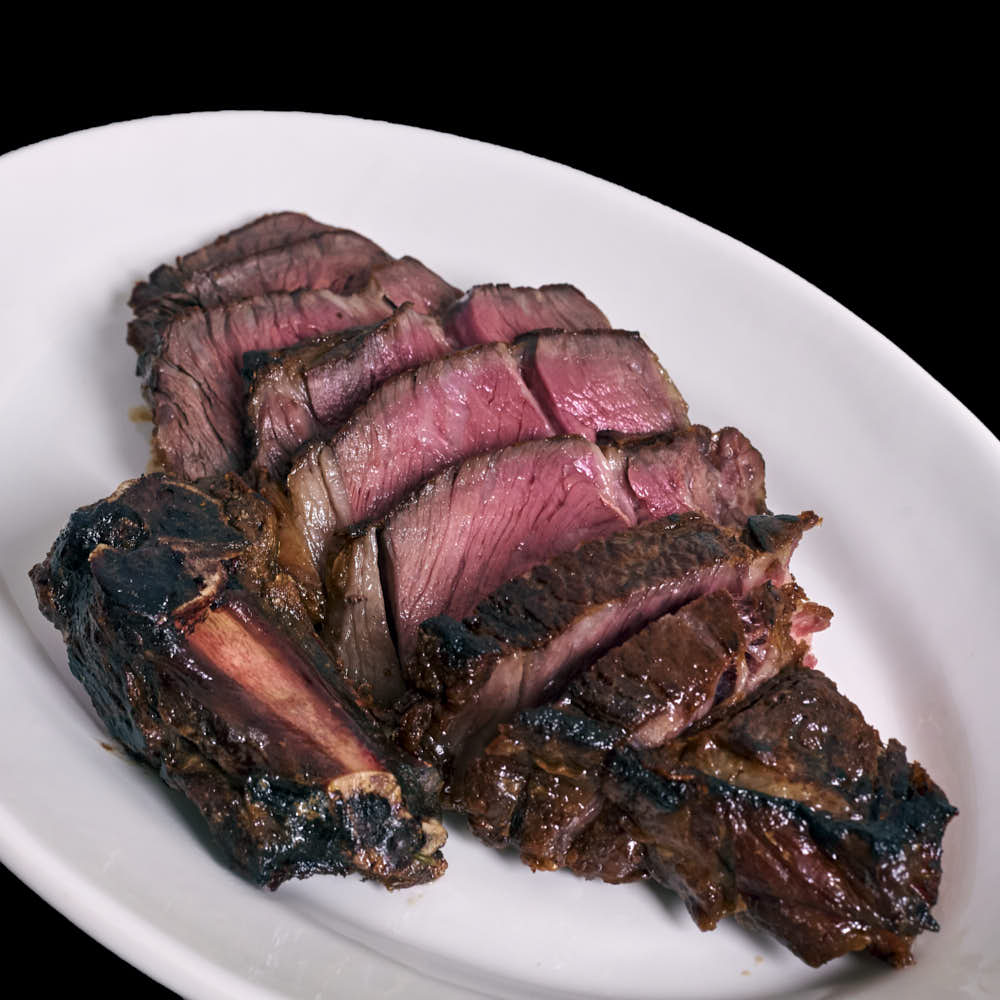 A Flannery Beef Jorge that my brother gave me as a groomsman gift for his wedding, served on a high-temp broiler platter that he gave me as a wedding gift.