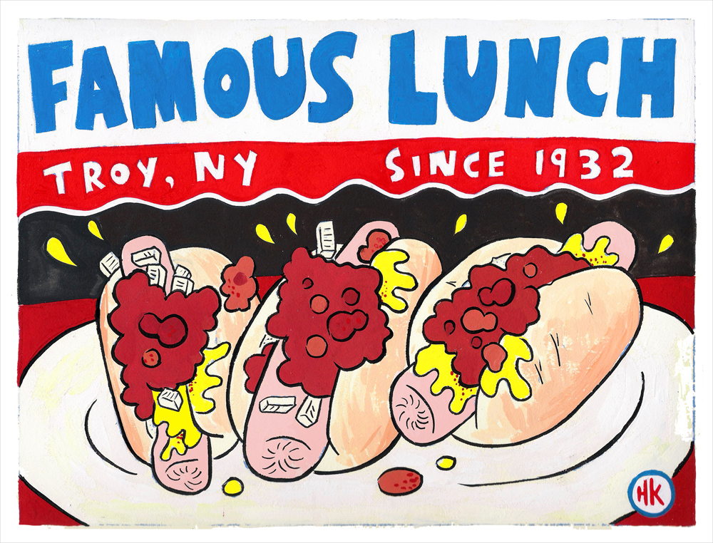 Famous Lunch Art Print by Hawk Krall