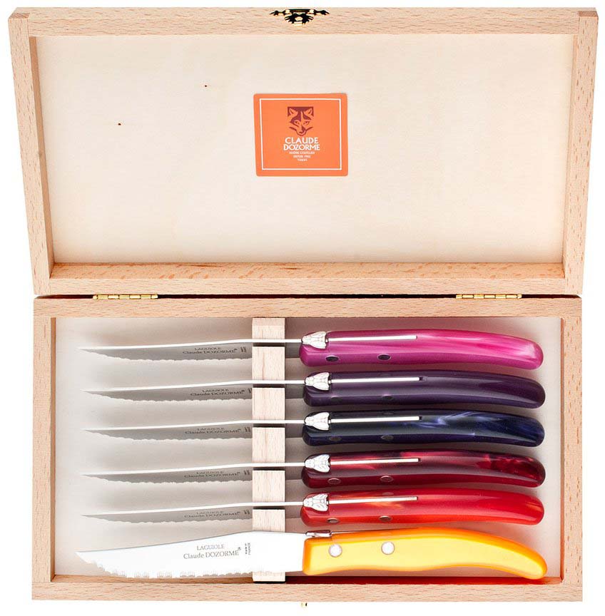 Set of Six Steak Knives by Laguiole Claude Dozorme