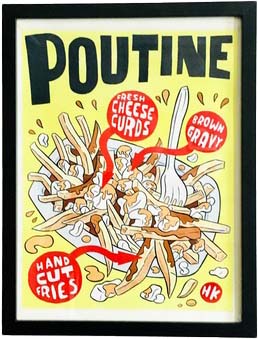 Poutine Gouache painting by Hawk Krall